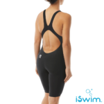 TYR WOMEN'S INVICTUS SOLID OPEN BACK SWIMSUIT BLACK - Image 2